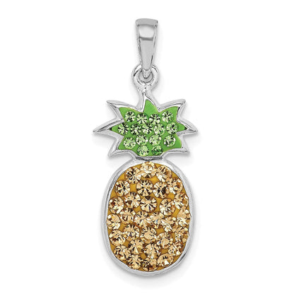 Sterlingsilber Rhodiniert Gelb/green Preciosa Kristall Pineapple Anhänger