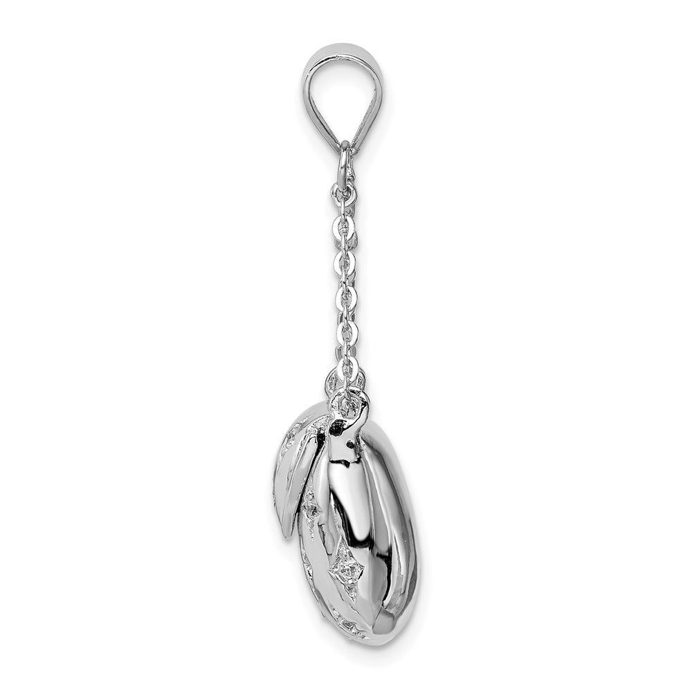 Sterlingsilber Rhodiniert Zirkonia Handbag Anhänger