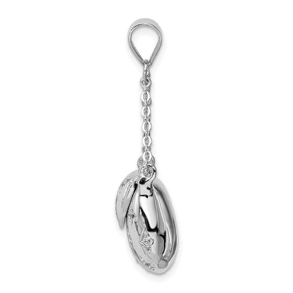 Sterlingsilber Rhodiniert Zirkonia Handbag Anhänger