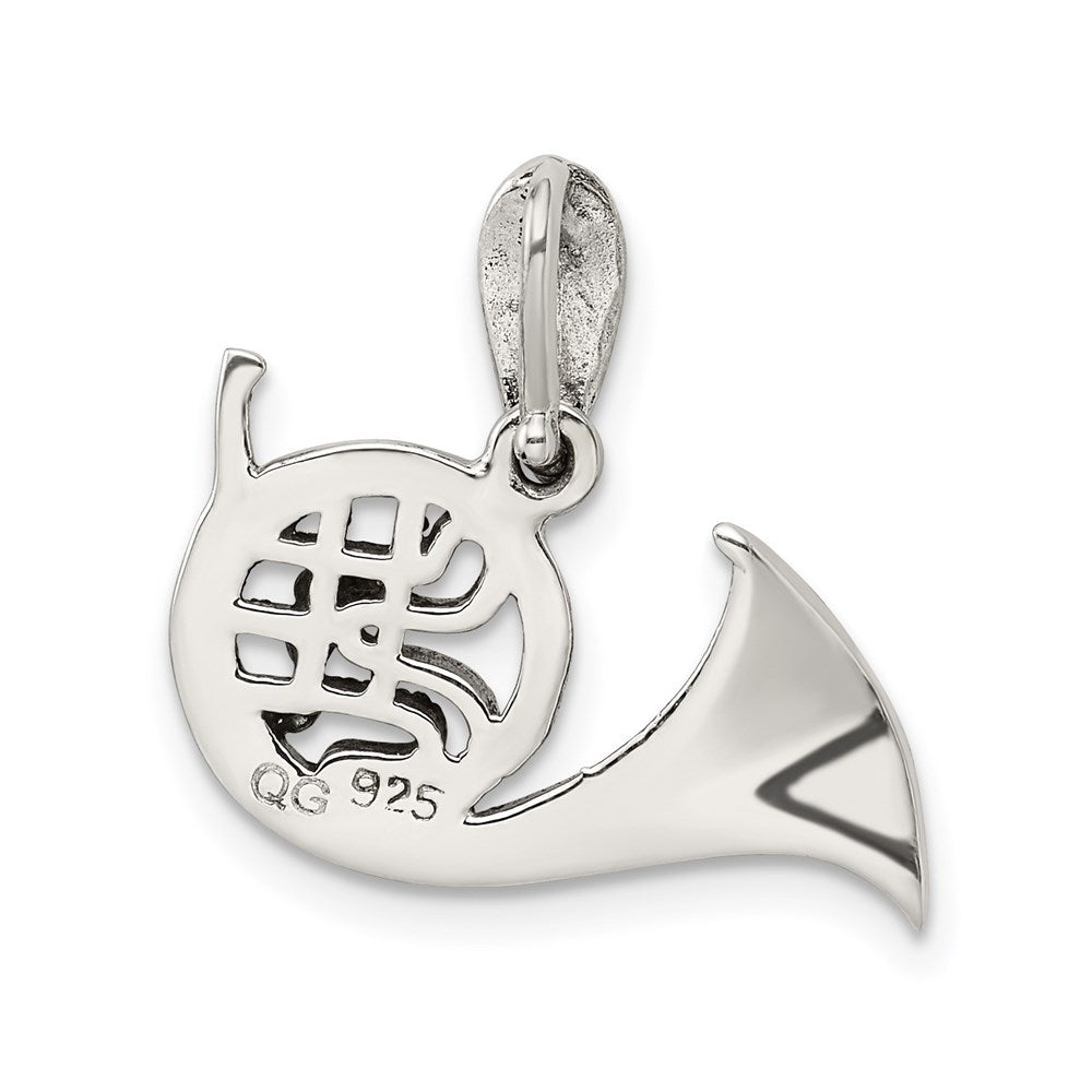 Sterlingsilber Antikisiert Markasit French Horn Anhänger