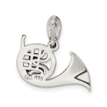 Sterlingsilber Antikisiert Markasit French Horn Anhänger