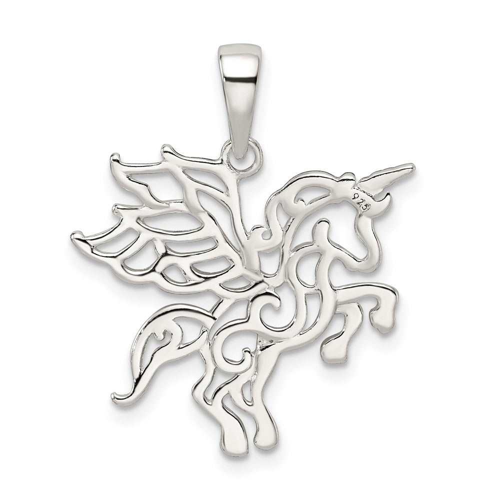 Sterlingsilber Diamantiert Einhorn Anhänger