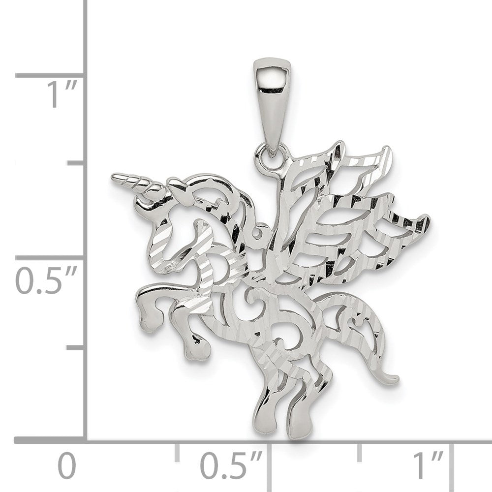Sterlingsilber Diamantiert Einhorn Anhänger