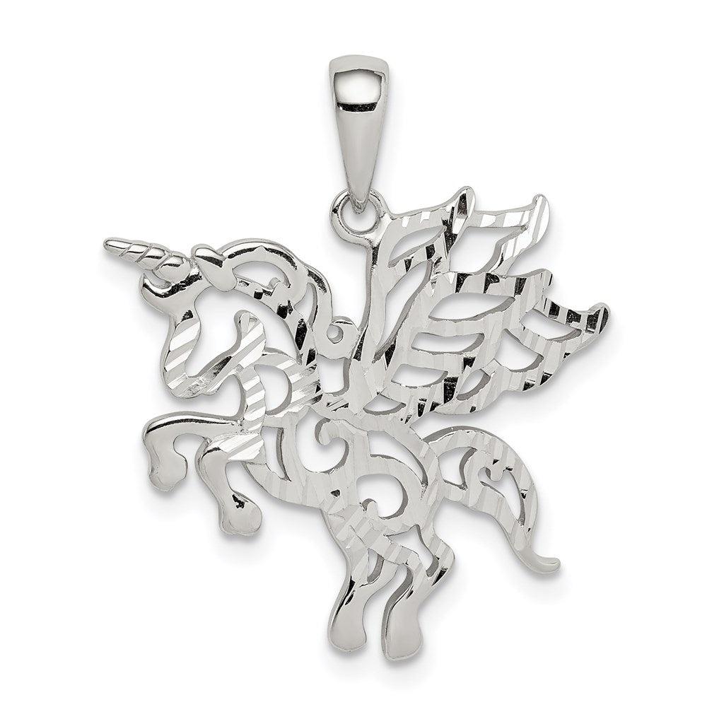 Sterlingsilber Diamantiert Einhorn Anhänger
