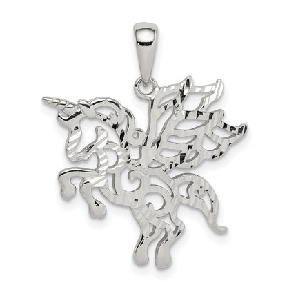 Sterlingsilber Diamantiert Einhorn Anhänger