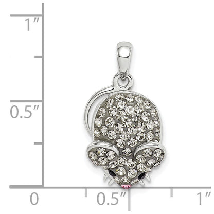 Sterlingsilber Grau Preciosa Kristall Maus Anhänger