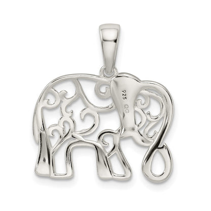 Sterlingsilber Diamantiert Elefant Anhänger