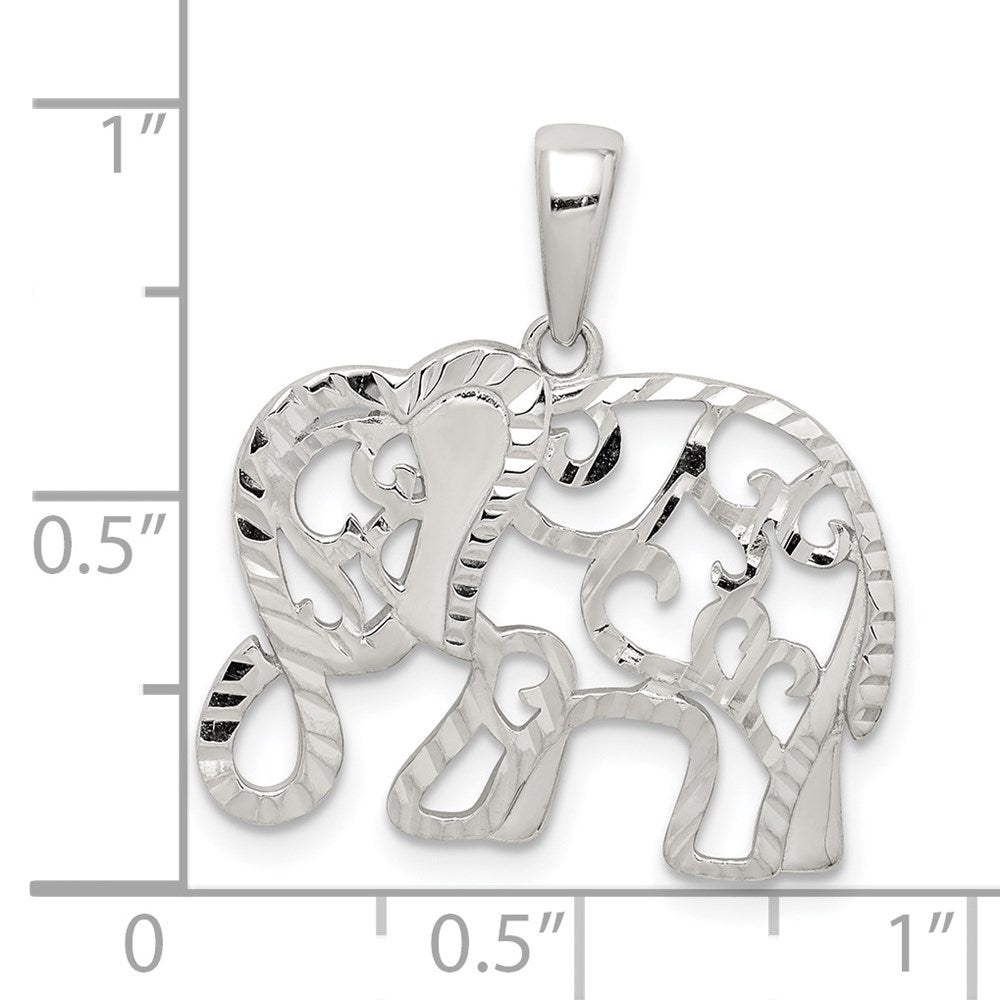 Sterlingsilber Diamantiert Elefant Anhänger