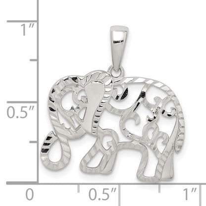 Sterlingsilber Diamantiert Elefant Anhänger