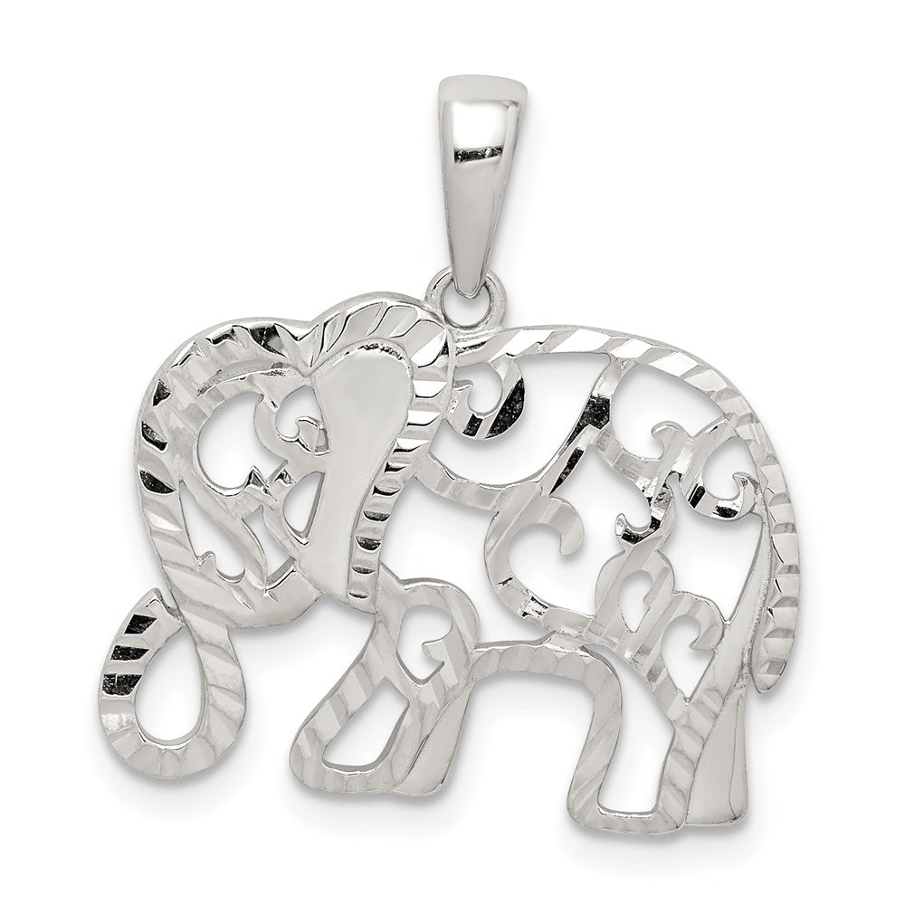 Sterlingsilber Diamantiert Elefant Anhänger