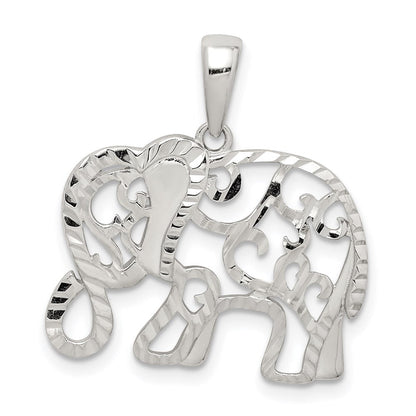 Sterlingsilber Diamantiert Elefant Anhänger
