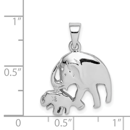 Sterlingsilber Rhodiniert Elephants Anhänger