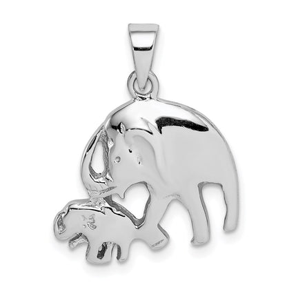 Sterlingsilber Rhodiniert Elephants Anhänger