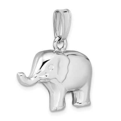 Sterlingsilber Rhodiniert Poliert Elefant Anhänger