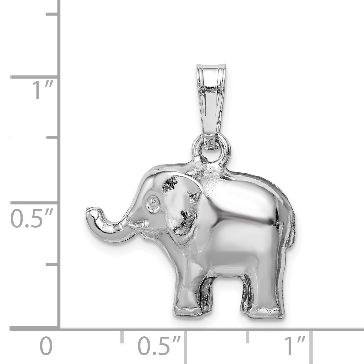 Sterlingsilber Rhodiniert Poliert Elefant Anhänger