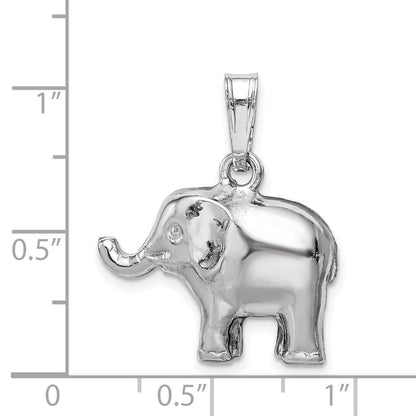 Sterlingsilber Rhodiniert Poliert Elefant Anhänger