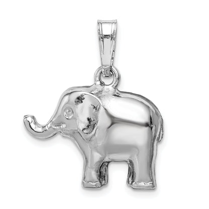 Sterlingsilber Rhodiniert Poliert Elefant Anhänger