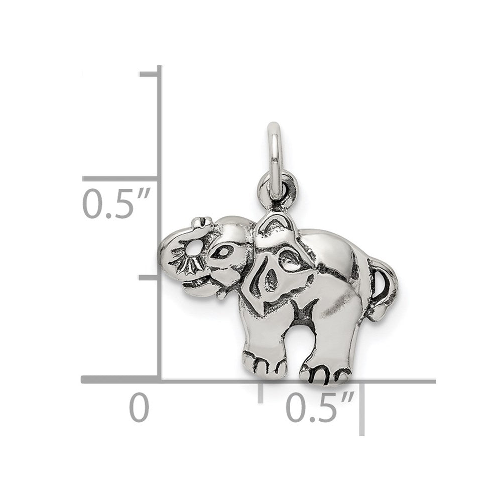 Sterlingsilber Antik Elefant Charm