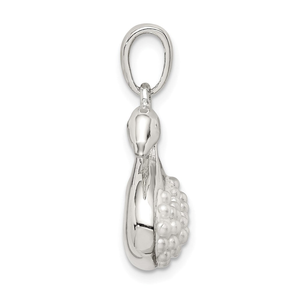 Sterlingsilber Rhodiniert Imitat Perle Swan Anhänger