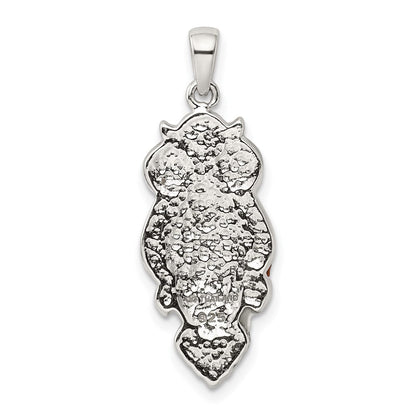 Sterlingsilber Rhodiniert Imitat Perle/preciosa Kristall Eule Anhänger