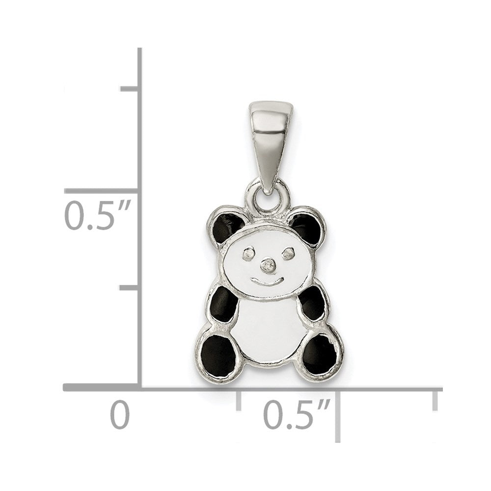 Sterlingsilber Emaille Panda Anhänger