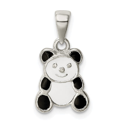 Sterlingsilber Emaille Panda Anhänger