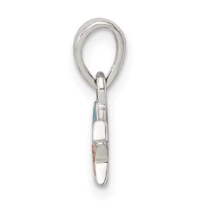 Sterlingsilber Emaille Regenbogen Anhänger