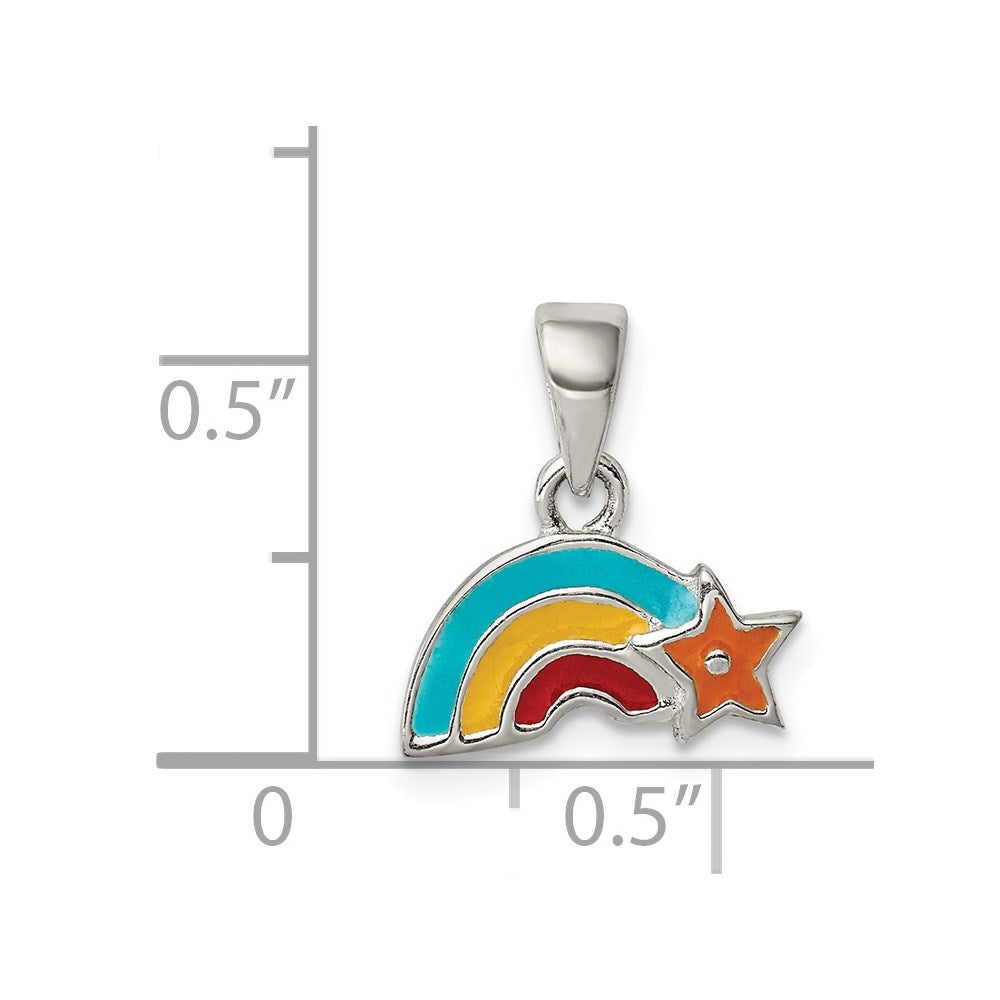 Sterlingsilber Emaille Regenbogen Anhänger