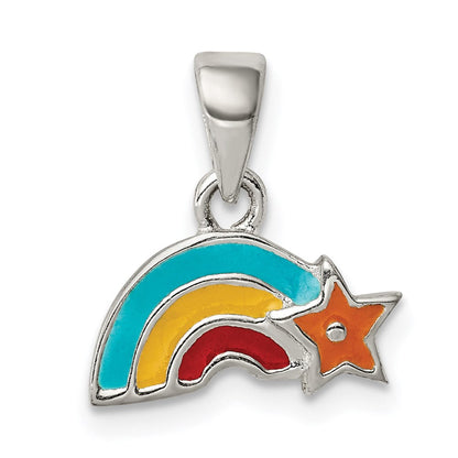 Sterlingsilber Emaille Regenbogen Anhänger