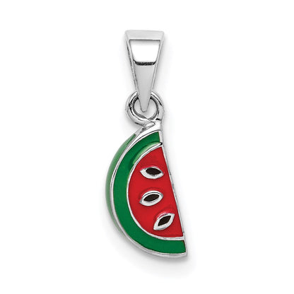 Sterlingsilber Rhodiniert Emailliert Watermelon Kinder Anhänger