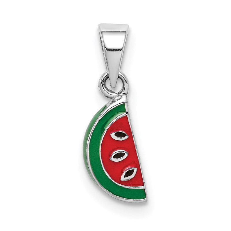 Sterlingsilber Rhodiniert Emailliert Watermelon Kinder Anhänger
