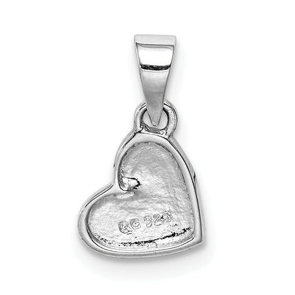 Sterlingsilber Rhodiniert Childs Emailliert Rosa/purple Herz Anhänger