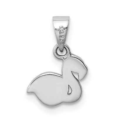 Sterlingsilber Rhodiniert Mehrfarbig Emaille Flamingo Kinder Anhänger