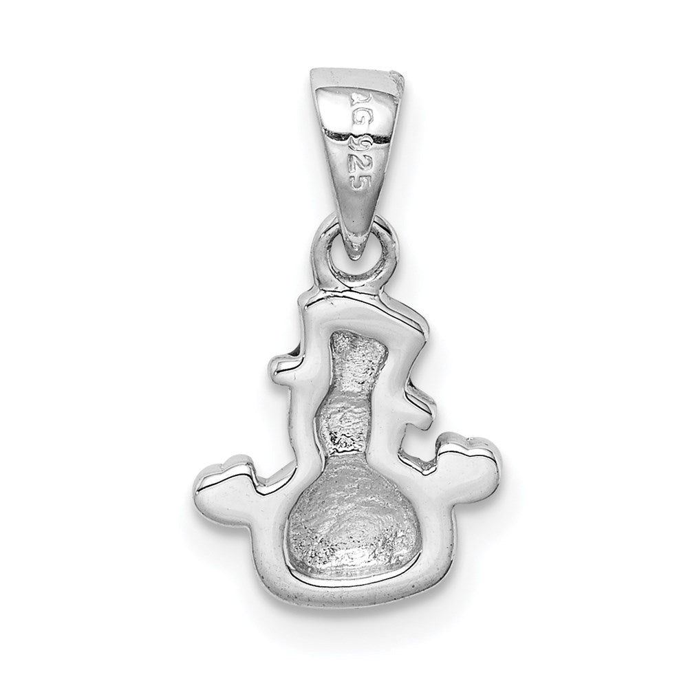 Sterlingsilber Rhodiniert Mehrfarbig Emaille Snowman Kinder Anhänger