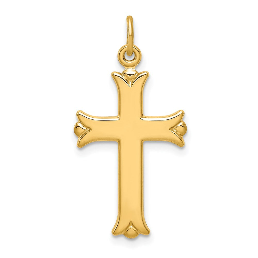 Sterlingsilber Goldfarben Poliert Kreuz Anhänger