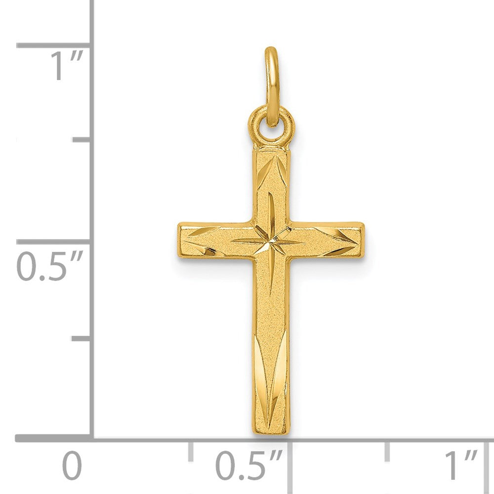 Sterlingsilber Goldfarben Diamantiert Kreuz Anhänger