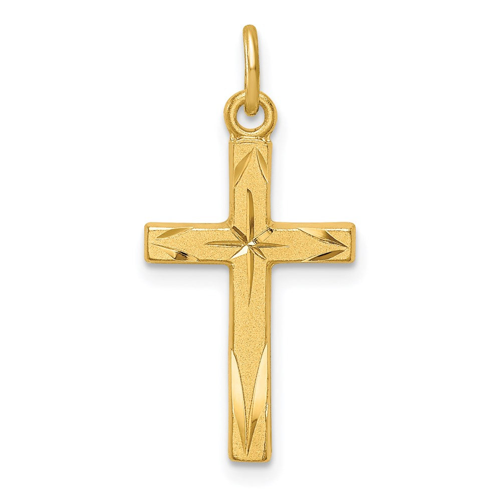 Sterlingsilber Goldfarben Diamantiert Kreuz Anhänger