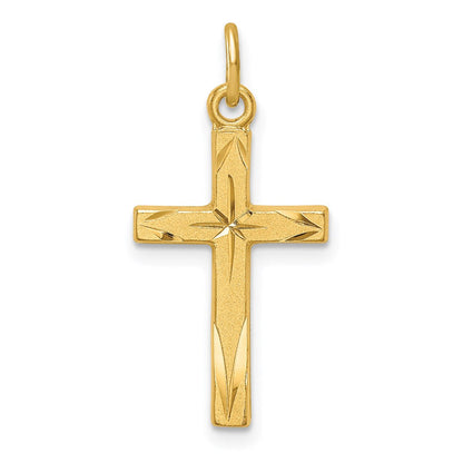 Sterlingsilber Goldfarben Diamantiert Kreuz Anhänger