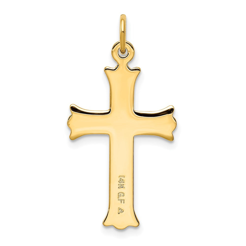 Sterlingsilber Goldfarben Diamantiert Kreuz Anhänger