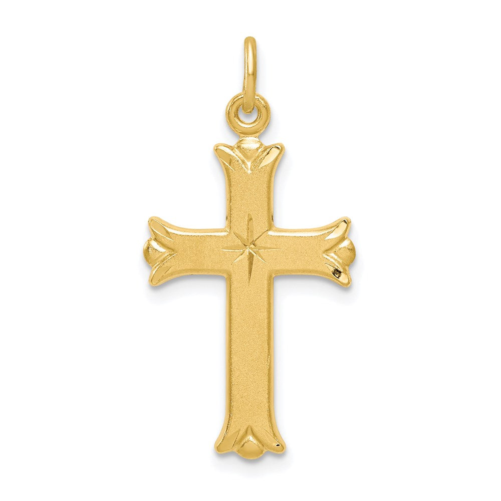 Sterlingsilber Goldfarben Diamantiert Kreuz Anhänger