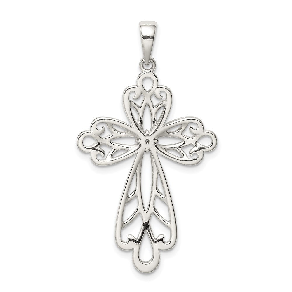 Sterlingsilber Diamant & Diamantiert Kreuz Anhänger