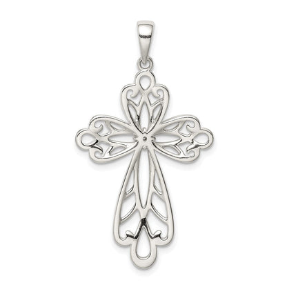 Sterlingsilber Diamant & Diamantiert Kreuz Anhänger