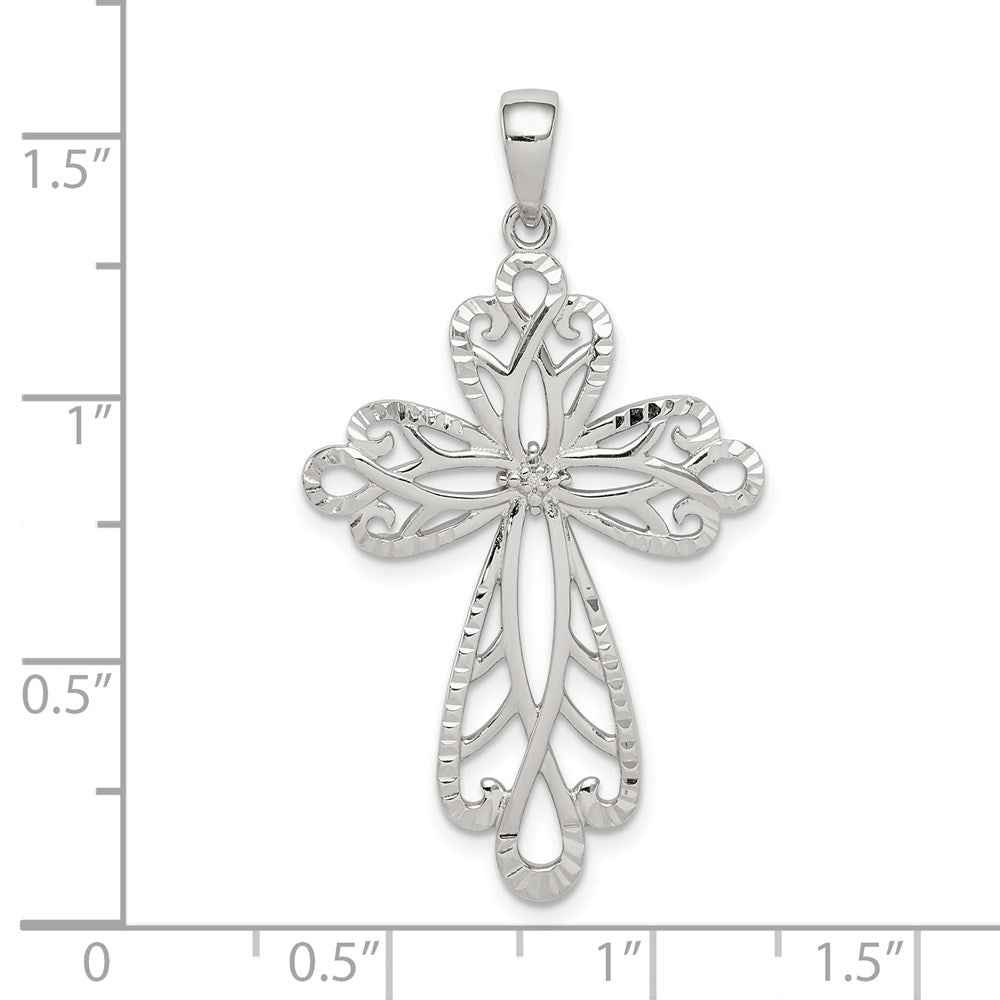 Sterlingsilber Diamant & Diamantiert Kreuz Anhänger