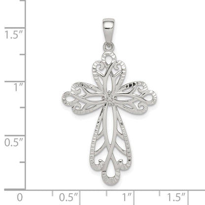 Sterlingsilber Diamant & Diamantiert Kreuz Anhänger