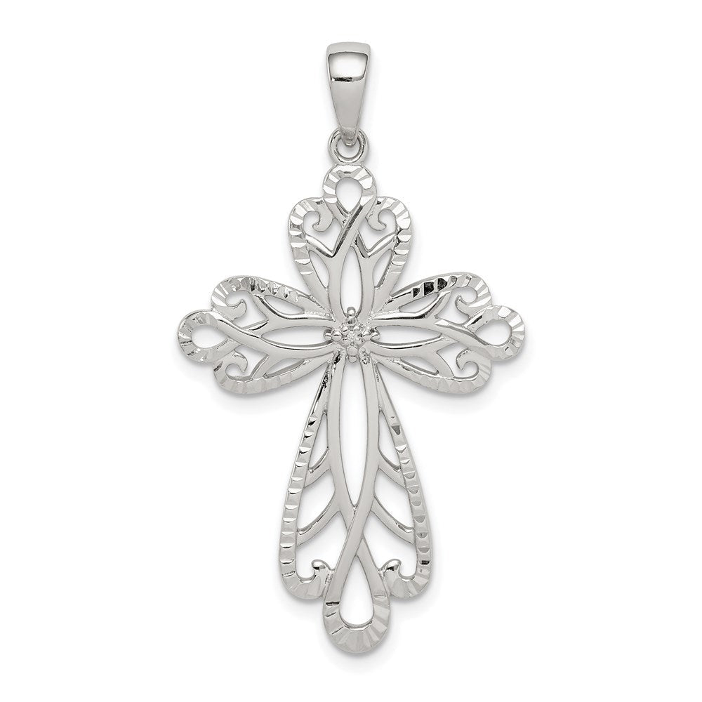 Sterlingsilber Diamant & Diamantiert Kreuz Anhänger