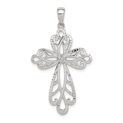 Sterlingsilber Diamant & Diamantiert Kreuz Anhänger
