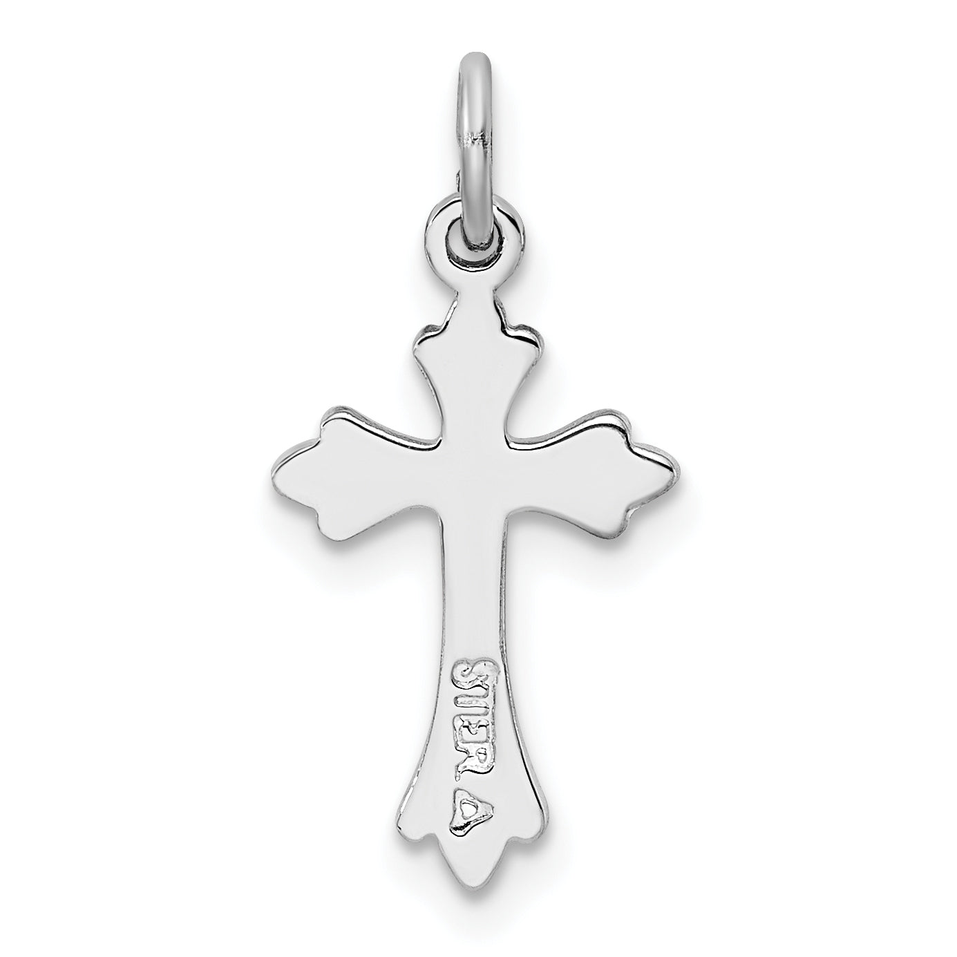 Sterlingsilber Rhodiniert Poliert Kreuz Anhänger