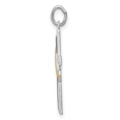 Sterlingsilber Rhodiniert & Goldfarben Kreuz Anhänger