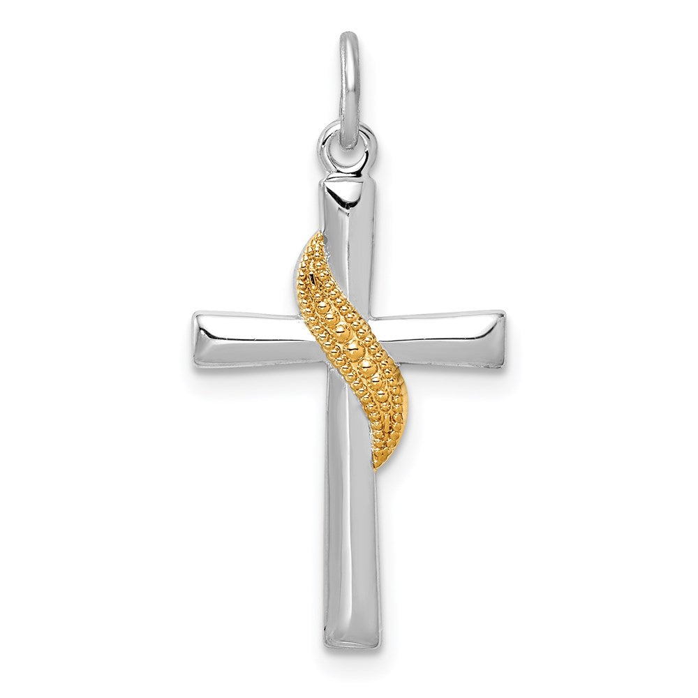 Sterlingsilber Rhodiniert & Goldfarben Kreuz Anhänger