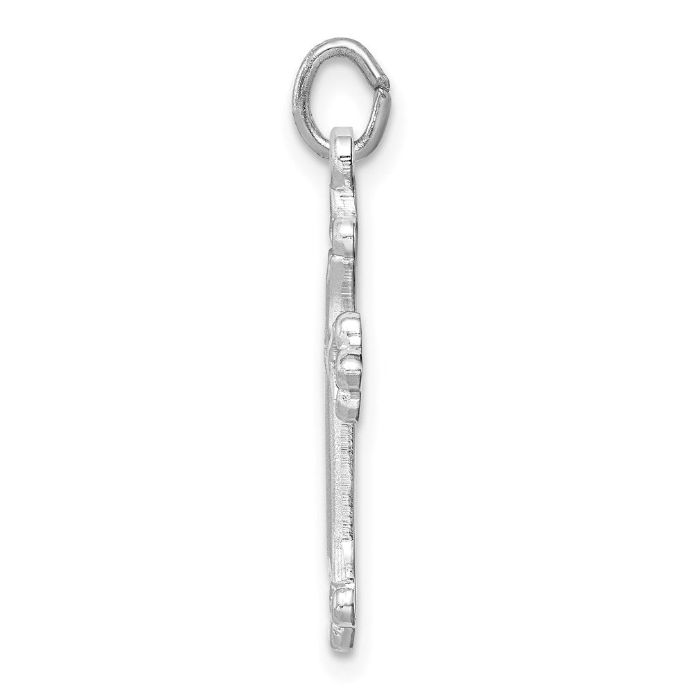 Sterlingsilber Rhodiniert Diamantiert Kreuz Anhänger